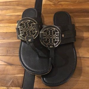 Tory Burch Black Leather Sandals Sz 9.5